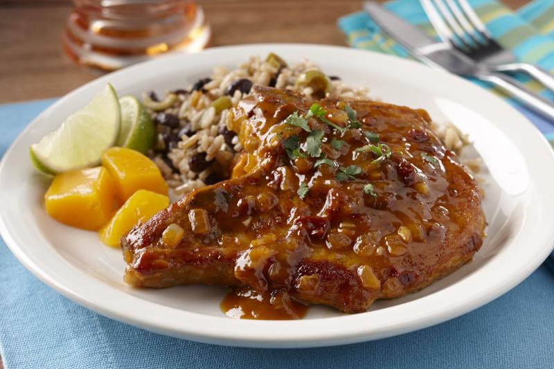 Pork Chops with Mango Sauce Mazola® Mazola®